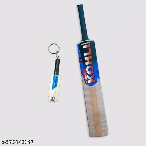 Cricket Bat Vk18 With Miniature Cricket Key Chain  - Free Size