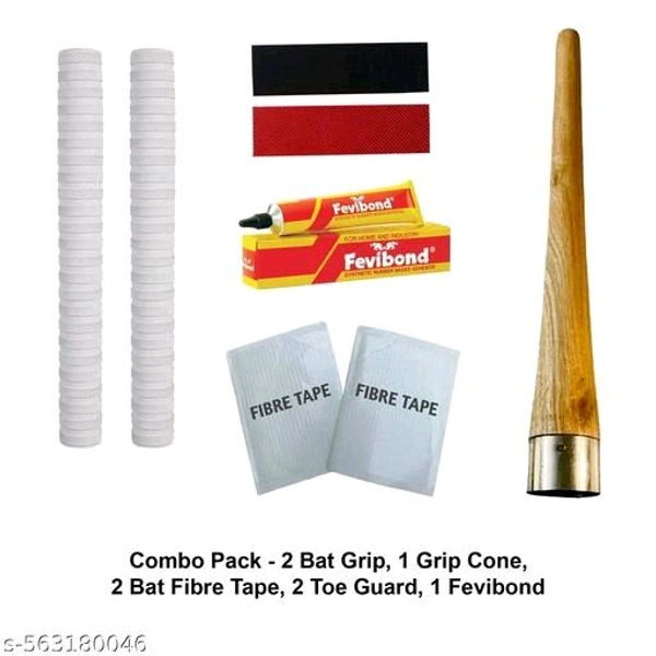 2 White Bat Grips, 2 Fibre Tapes 5 inch, 2 Toe Guards, 1 Gripper Cone, 1 Adhesive (Pack of 8)
Name: 2 White Bat Grips, 2 Fibre Tapes 5 inch, 2 Toe Guards, 1 Gripper Cone, 1 Adhesive (Pack of 8)