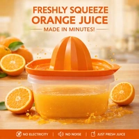 Apex Manual Orange Juicer with Container – Food Grade Plastic Citrus Juicer, Hand Press Juicer for Fresh Juice, Easy to Use & Clean, No Electricity Required
