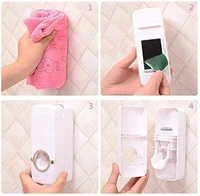 Automatic Plastic Toothpaste Dispenser with 5 Toothbrush Holder plain