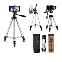 3110 Tripod Stand for Phone and Camera Adjustable Aluminium Alloy Tripod Stand Holder for Mobile Phones & Camera,Photo/Video Shoot - PJA301R12S3