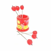 6Pcs Fruit Shape Forks with stand - Random Fruit Shape - LAX132R10S2