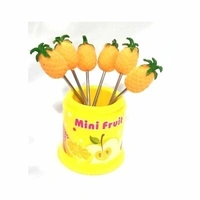 6Pcs Fruit Shape Forks with stand - Random Fruit Shape - LAX132R10S2