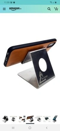2 in 1 Stainless Steel Card Holder & Mobile Holder Stand for All Kind of Mobiles & Tablets - AO6R6S1