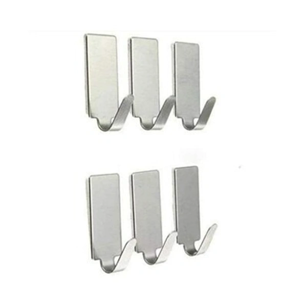 Advanced Stainless Steel Hook - Rectangle Shaped - 2 Sets (Each Contains 6 Hooks)