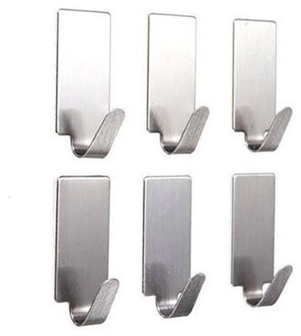 Advanced Stainless Steel Hook - Rectangle Shaped - 2 Sets (Each Contains 6 Hooks)