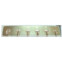 6 Hooks Cloth hanger, Peel and Stuck, wall door hooks rail for hanging clothes, Bathroom towel hook set - 1 Piece - Random Design - A139LXR10S3