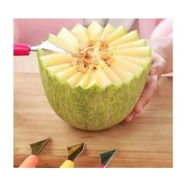 2 in 1 Watermelon Scoop with Fruit Carving Knife, Multi-Function Kitchen Tool - 1 Piece - LK5R18S2