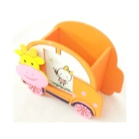 Beautiful Wooden car shaped Photo Frame /  Assemble pen pencil holder
