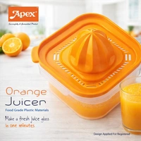 Apex Manual Orange Juicer with Container – Food Grade Plastic Citrus Juicer, Hand Press Juicer for Fresh Juice, Easy to Use & Clean, No Electricity Required