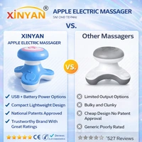 XINYAN Apple Electric Massager XY-999 | Mini Handheld Body Massager | 360° Rotating Head | USB & Battery Powered | Portable Muscle Relaxation for Neck, Shoulder, Back, Legs