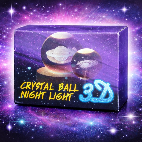 Crystal Ball Night Light 3D LED Lamp with Wooden Base – Laser Engraved Flamingo Design, USB Powered Decorative Bedside Lamp for Bedroom, Living Room & Gift