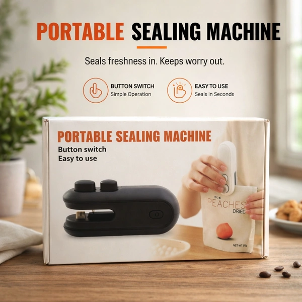Portable Mini Bag Sealing Machine with Button Switch – Easy to Use Heat Sealer for Food Storage, Snack Bags & Plastic Packaging (Compact & Handheld)