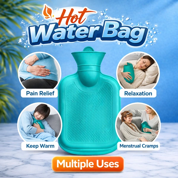 Hot Water Bag for Pain Relief 250ml | Leak-Proof Rubber Heat Bag | Multipurpose Heating Pad for Back Pain, Cramps & Muscle Relief | Durable & Reusable Hot Water Bottle