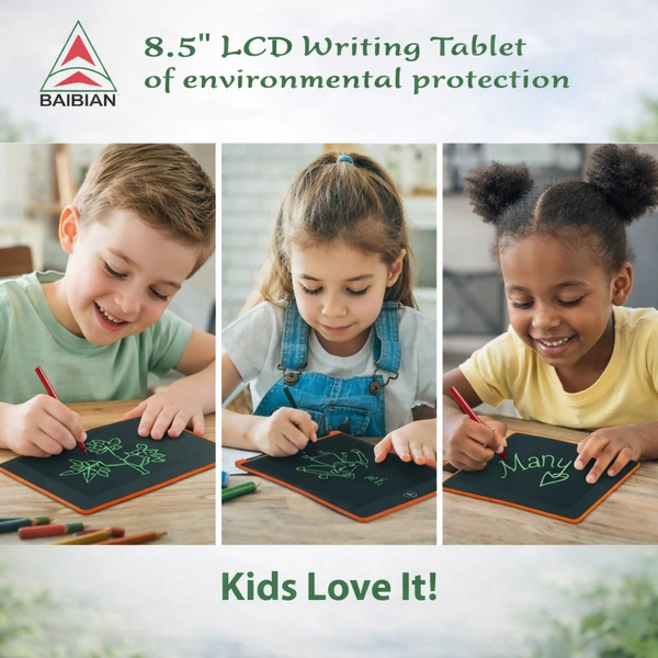 BAIBIAN 8.5 Inch LCD Writing Tablet for Kids & Adults | Eco-Friendly Digital Drawing Pad | Reusable E-Writer Board with Stylus | Paperless Doodle & Learning Tablet (Multicolor)