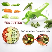 Famous Multi Vegetable & Fruit Cutter with Peeler | Stainless Steel 5-Blade Slicer | Ergonomic Handle | Ideal for Carrot, Banana, Radish, Okra & More