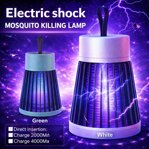 Electric Shock Mosquito Killer Lamp | USB Rechargeable Bug Zapper with UV Light | Portable Indoor Mosquito Trap | Silent, Smokeless & Safe 5V Anti-Mosquito Device 