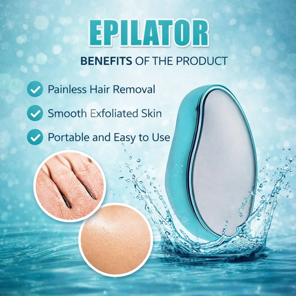 Crystal Hair Eraser Epilator for Women & Men – Painless Hair Removal Exfoliation Tool, Reusable Nano Glass Hair Remover for Arms, Legs & Body (Model BD612)