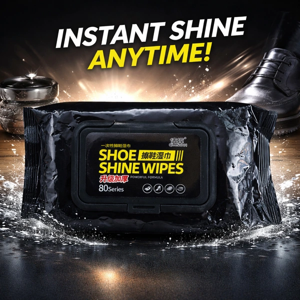 Shoe Shine Wipes (80 series) – Instant Shoe Cleaning & Polishing Wet Wipes | Quick Shine, Dirt Removal, Travel-Friendly Shoe Care for Leather & Synthetic Shoes