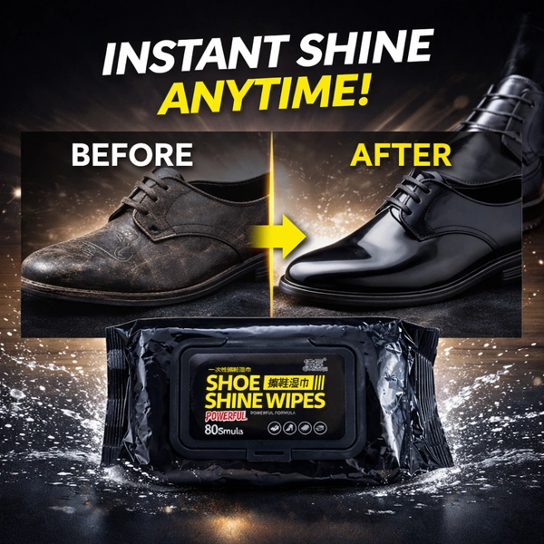 Shoe Shine Wipes (80 series) – Instant Shoe Cleaning & Polishing Wet Wipes | Quick Shine, Dirt Removal, Travel-Friendly Shoe Care for Leather & Synthetic Shoes
