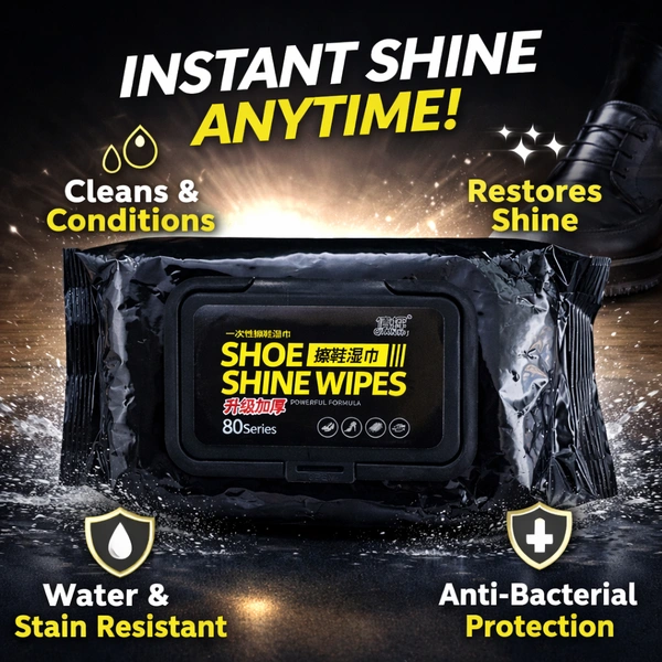 Shoe Shine Wipes (80 series) – Instant Shoe Cleaning & Polishing Wet Wipes | Quick Shine, Dirt Removal, Travel-Friendly Shoe Care for Leather & Synthetic Shoes