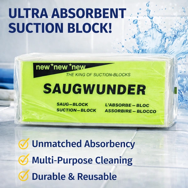 Saugwunder Magic Sponge Block Multi-Purpose Cleaning Eraser | Removes Tough Stains, Grease & Marks | Kitchen, Bathroom, Tiles & Walls | Reusable Eco-Friendly Cleaning Sponge