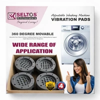 SELTOS Adjustable Washing Machine Vibration Pads (Set of 4) | Anti-Vibration & Noise Reduction Feet | 360° Movable Height Adjustable Stand for Washing Machine, Refrigerator & Furniture