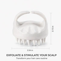 Premium Silicone Scalp Massager Brush | Soft Bristle Hair & Body Cleaning Brush | Handheld Shower Scrubber for Deep Cleansing & Relaxation (White)