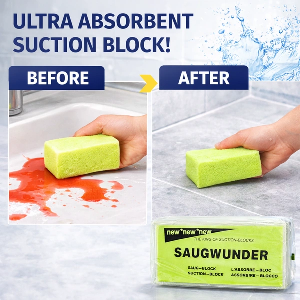 Saugwunder Magic Sponge Block Multi-Purpose Cleaning Eraser | Removes Tough Stains, Grease & Marks | Kitchen, Bathroom, Tiles & Walls | Reusable Eco-Friendly Cleaning Sponge