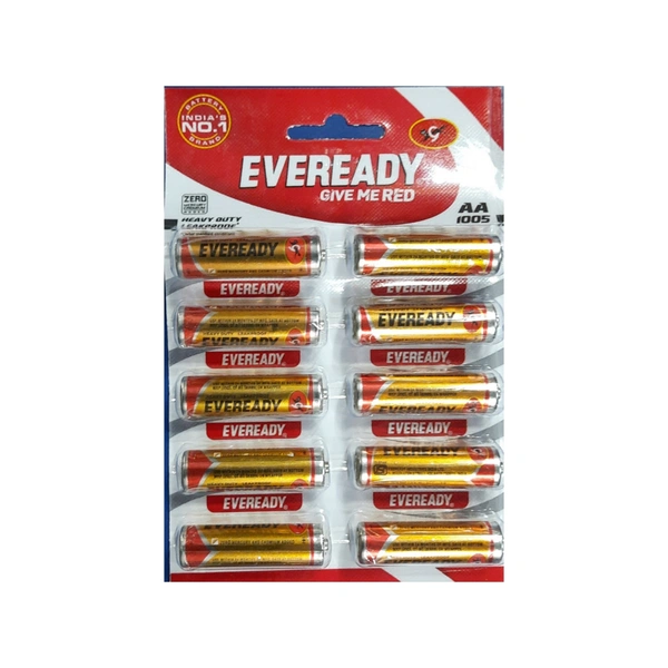 Eveready Battery Gold AA 1002 Leak-Proof Pack of 10 Batteries - 0