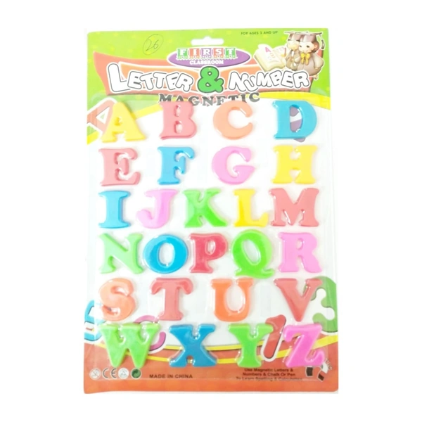 First Classroom Magnetic Alphabet For Educating Kids In Fun - Educational Alphabet (26pcs) For Above 3 years Old Kids (Capital Letters) - Multi Colour - 0