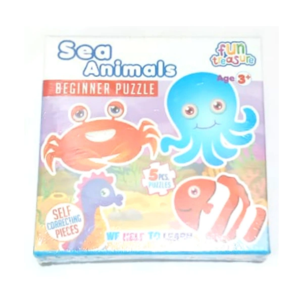 Fun Treasure Beginner Puzzle - Sea Animals For Age 3+ - 0