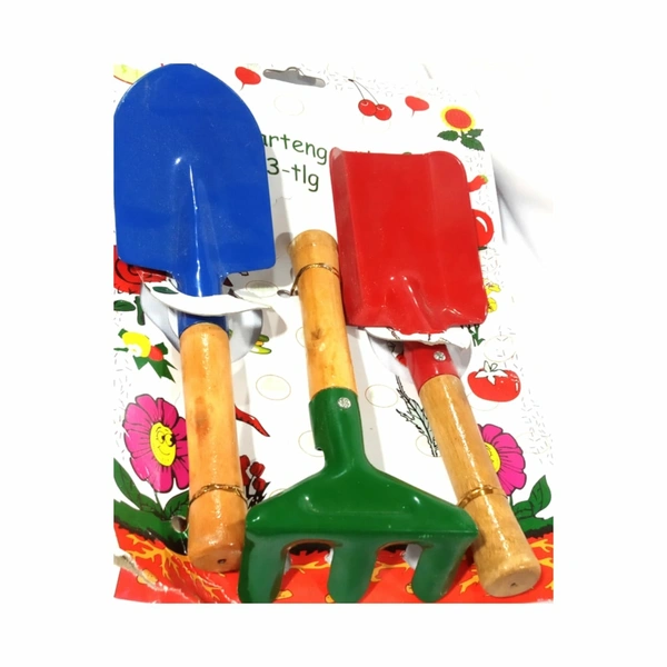 Little Kinder Gartengerate Set / Greenkeeper's Wooden Gardening Tools Set / Sand Toys Set. - 0.2