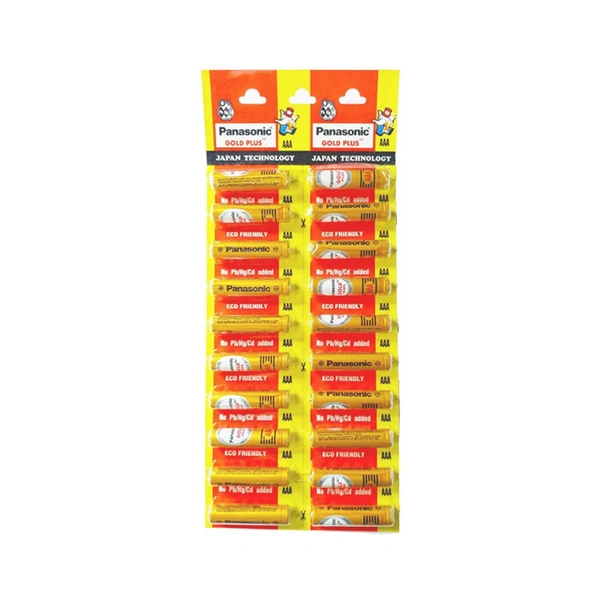 Panasonic Gold Plus AAA Zinc Carbon Battery -  (18 Batteries) - 0
