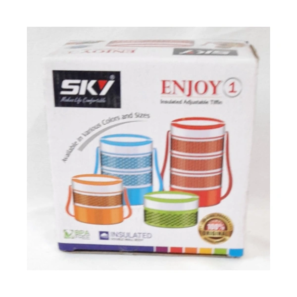 Sky Enjoy Insulated Adjustable Tiffin - 1 Piece -  Random Colour - 0