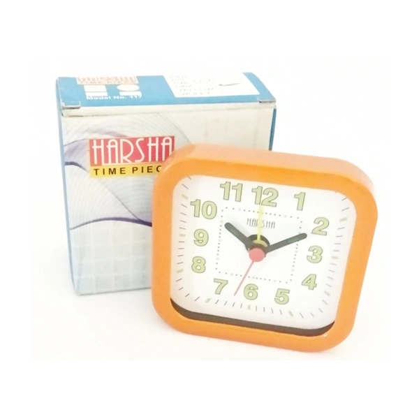 Table Alarm Clocks/Harsha Time Piece Square Shape Table Alarm Clocks - Pack Of 1 - Random Colour - 0