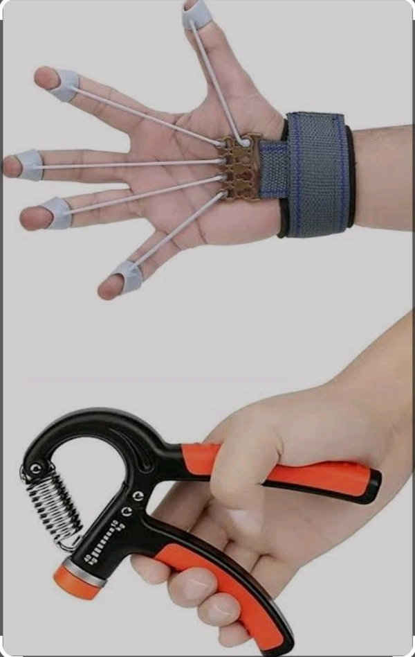 PRO365 Combo of 1 Adjustable Hand Gripper and 2 Finger Gripper Multi Tension 6 Months Warranty Strengthener for Gym Workout Hand Exercise EquipmentColourHand & Finger GripperMaterialSilicone, Plastic Lock Plates, Nylon Velcro Strap | MetalBrandPRO365StyleParent-FingerGrip&NewHandGripTension Level60 LbsProduct Dimensions16L x 10W CentimetersHand Extension Exerciser: Our PRO365 finge - Black, 4cm