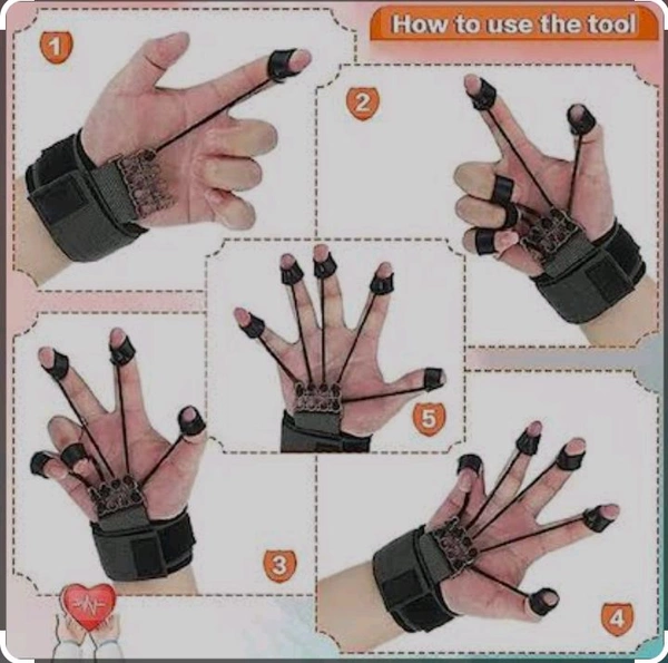 Gripster Finger Grip Strengthener - Adjustable Hand Exerciser for Forearm & Wrist - Pain Relief for Arthritis & Carpal Tunnel - 2023  - Black, 4cm