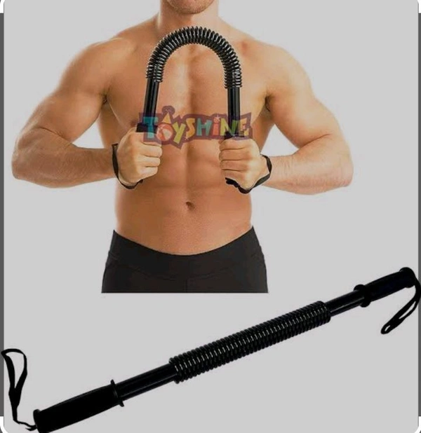 Power Twister Bar |20kg- Upper Body Exercise for Chest, Shoulder, Forearm, Bicep and Arm Strengthener | arm Exercise Equipment | arm Strength Equipment | Hand Gripper - Black, 60 Cm
