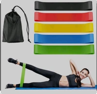 Resistance Bands Set for Men and Women, Pack of 5 Different Levels Elastic Band for Home Gym Long Exercise Workout – Great Fitness Equipment for Training, Yoga – Free Carrying Bag - Black, 70 Cm