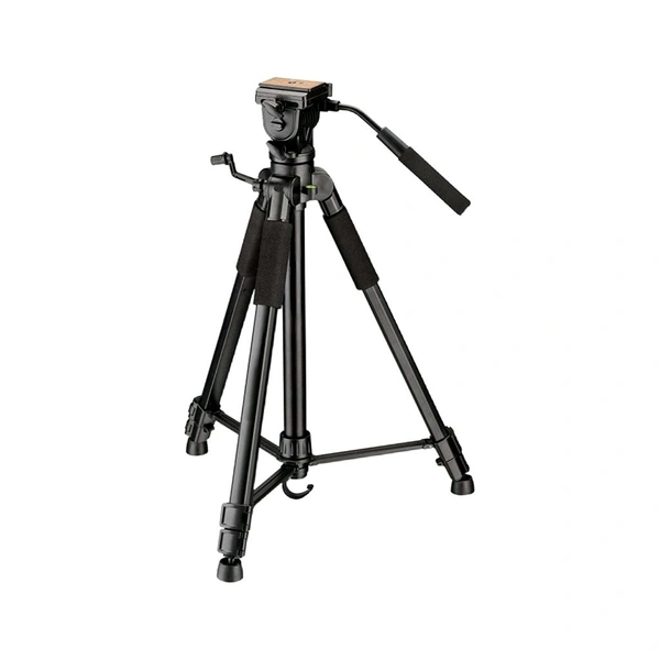 Tripod Stand with Phone Holder & 360° Ball Head, 5kg Load Capacity, Aluminum Alloy Legs with Rubberized Feet & Flip Locks, Carry Bag, for Photo & Video Shoots - Black, 67 Inch