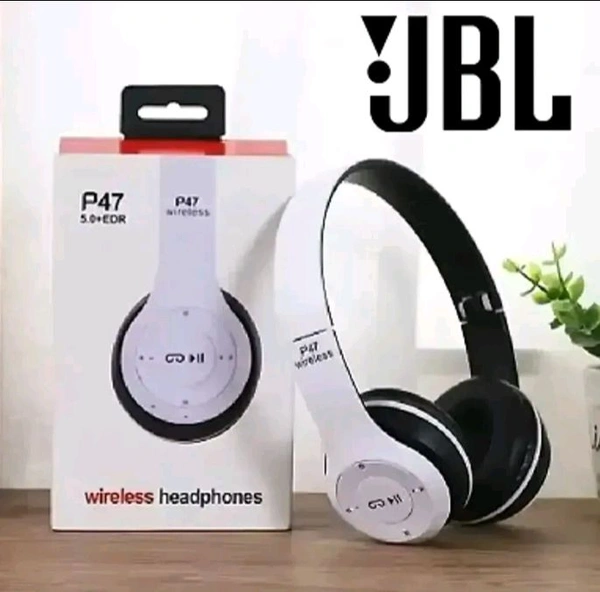JBL WIRELESS HEADPHONE HIGH BASS VOLUNMES WHITE COLOUR  - Black