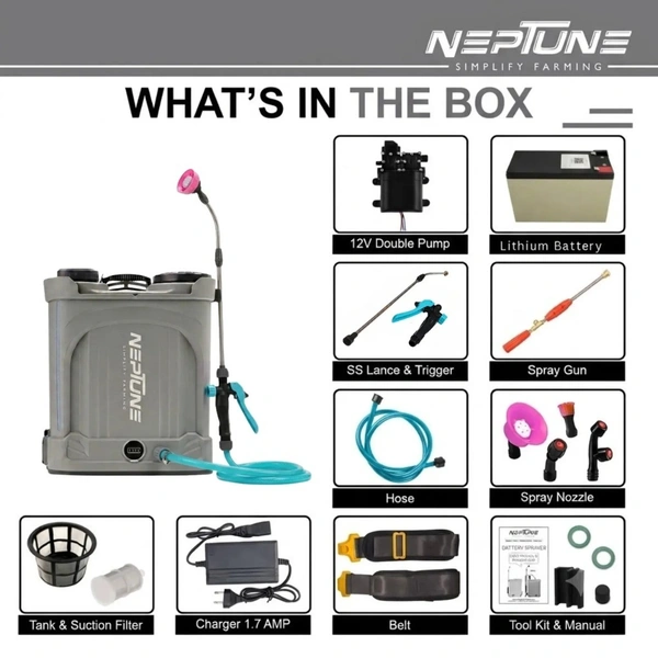 Neptune Lithium Battery Sprayer LTB14+ 20Ltr tank capacity 12v/14Ah