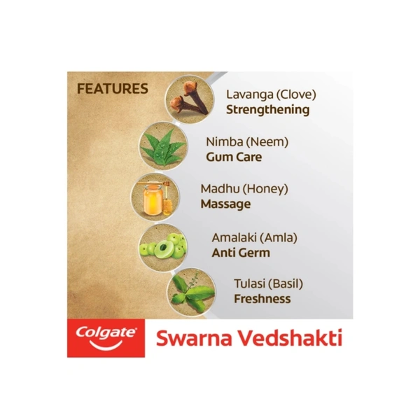Hindustan Unilever Colgate Swarna Vedshakti Toothpaste 200gm - 200gm, Swarna Vedshakti