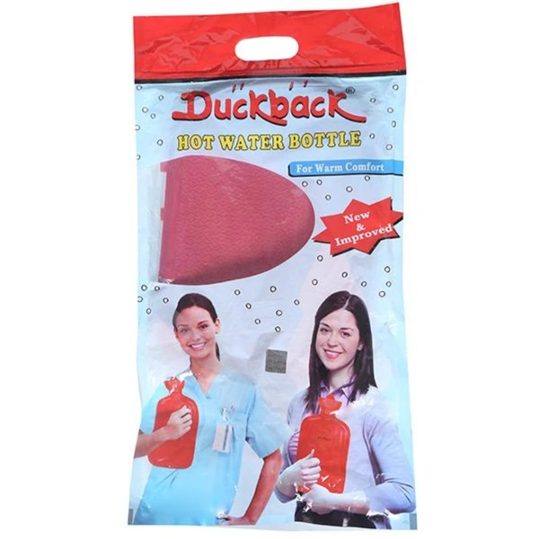 Duckback Pure Rubber Hot Water Beg (2litre) Pain Relief - Red, 2 litre