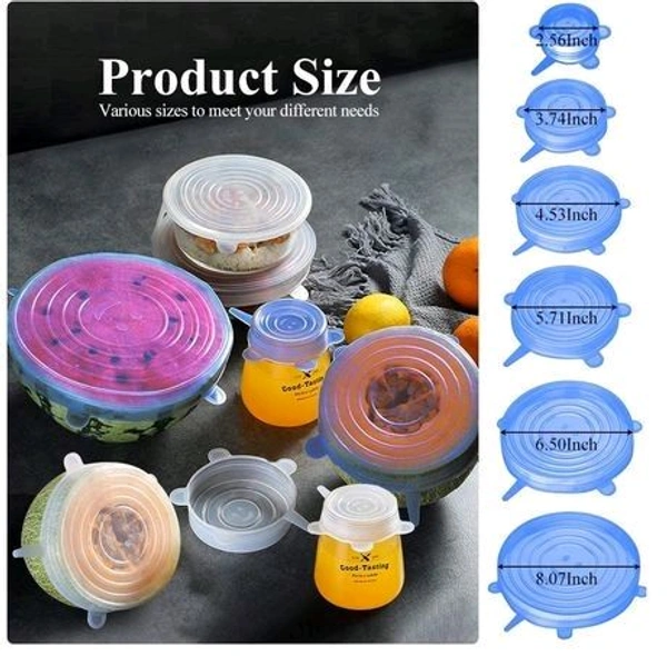 6 Pcs Silicon Lids Set