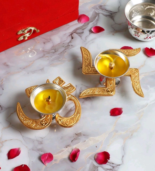 OM & SWASTIK DIYA COMBO SET