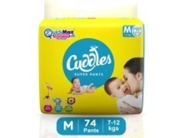 Cuddles - Super Pants Pant Style Diaper (74 Pieces) - M