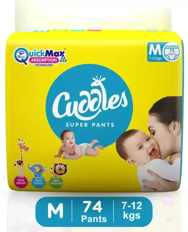 Cuddles - Super Pants Pant Style Diaper (74 Pieces) - M