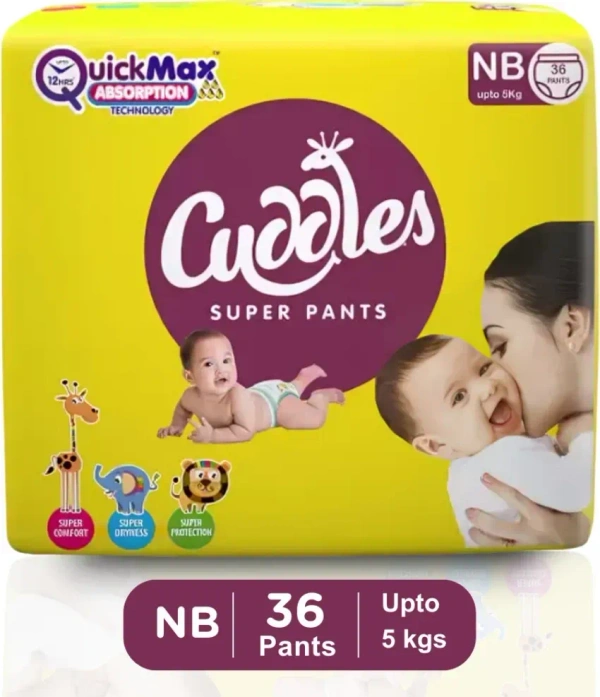 Cuddles - Super Pants Pant Style Diaper (36 Pieces) - NB